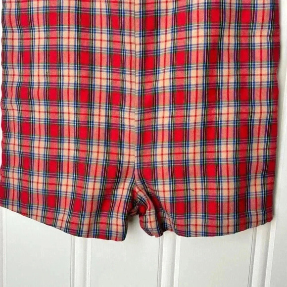 Pique Red Plaid Christmas romper Button snap Gingham 1 year / 12M Tartan Holiday - Picture 4 of 10